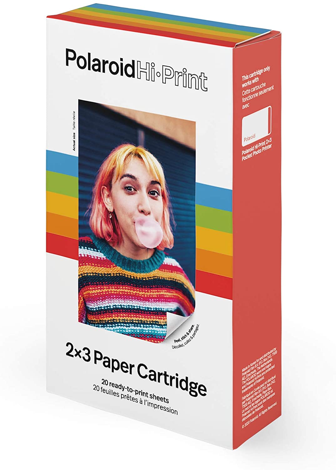 Polaroid Hi-Print Paper - 2x3 Paper Cartridge (20 Sheets) Dye-Sub (Not  Zink) Cartridge